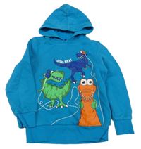 Modrá mikina s dinosaury a kapucí C&A