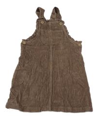 Hnědé laclové manšestrové šaty s kapsou Nutmeg