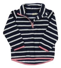 Tmavomodro-bílá pruhovaná fleecová mikina F&F