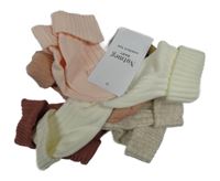 Nové - 5x bílo-růžovo-béžové ponožky Nutmeg