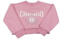 Světlerůžová crop mikina s nápisem Nutmeg