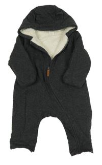 Tmavošedá zateplená tepláková kombinéza s kapucí H&M