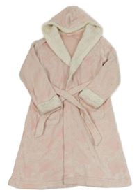 Světlerůžový třpytivý chlupatý župan s kapucí George