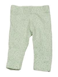 Bílo-zelené květované legíny Nutmeg