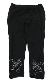 Černé crop legíny s jednorožci z kamínků 