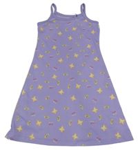 Fialové šaty s motýlky 