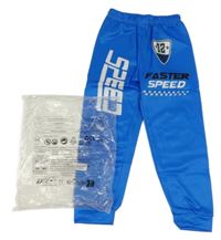 Nové - modré sportovní tepláky s nápisy 