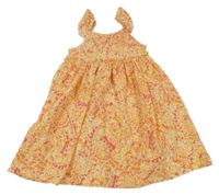 Oranžovo-růžové květované lehké šaty Matalan