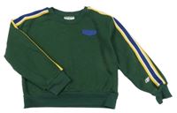 Tmavozelená mikina s pruhem skechers