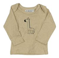 Béžové melírované triko s žirafou