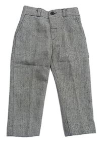 Hědo-šedé vzorované kalhoty
