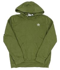 Khaki mikina s kapucí a logem Adidas