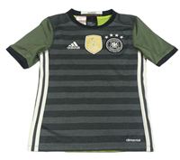 Šdo-černo-khaki pruhované sportovní tričko Adidas