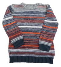 Modro-bílo-červený melírovaný svetr zn. Nutmeg