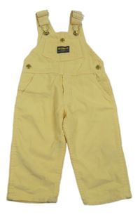 Žluté žebrované sametové laclové kalhoty OshKosh