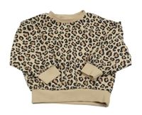 Béžovo-černá mikina s leopardím vzorem Sinsay