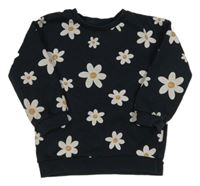 Tmavomodrá květovaná mikina F&F