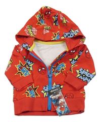 Nové - Červená propínací mikina s kapucí - Spiderman George