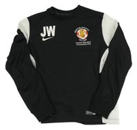 Černo-bílá sportovní mikina s výšivkami Nike