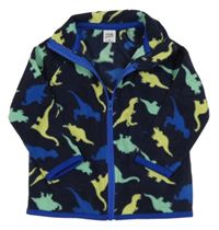 Tmavomodrá fleecová propínací mikina s diny Kiki&Koko