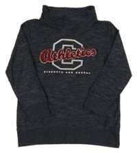 Tmavomodrá melírovaná mikina s nápisem a komínovým límcem Yigga