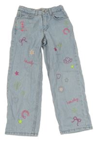 Světlemodré straight rifle s výšivkami Denim Co.