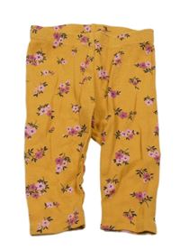 Hořčicové květované legíny Pekkle 