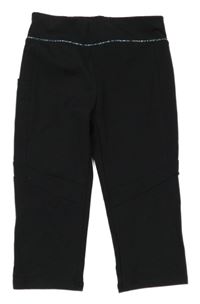 Černé sportovní crop legíny Decathlon