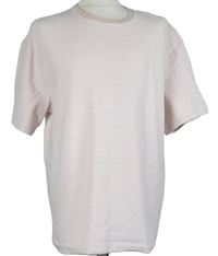 Pánské růžovo-bílé proužkované tričko zn. Topman 