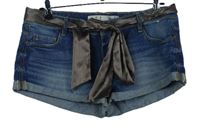 Dámské modré riflové minikraťasy s páskem Denim 