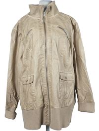 Dámská béžová koženková bunda Maxi Blue vel. 54