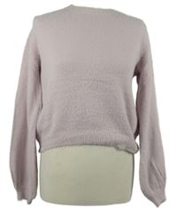 Dámský světlerůžový crop chlupatý svetr Bershka 