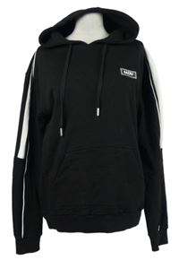 Pánská černá mikina s pruhy a kapucí Maniere de Voir 