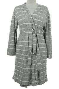 Nové - Dámský šedý pruhovaný pletený cardigán s páskem Dunnes 