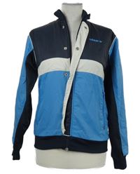 Dámská tmavomodro-modrá šusťáková sportovní bunda Adidas 