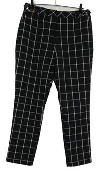 Dámské černo-bílé kostkované kalhoty F&F