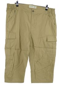 Pánské béžové plátěné kraťasy s kapsami Livergy vel. 58