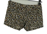 Dámské černo-béžové vzorované plátěné kraťasy 