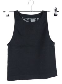 Dámský černý žebrovaný crop elastický top Primark 