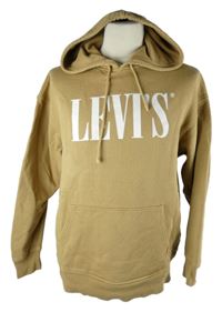 Pánská béžová mikina s logem a kapucí Levi´s 