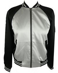 Dámský černo-stříbrný saténový blejzr Topshop 