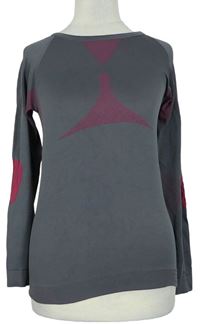 Dámské šedo-růžové sportovní funkční triko