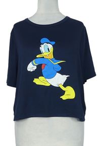 Dámské tmavomodré crop tričko s kačerem Donaldem Disney 