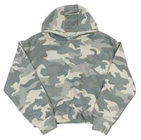 Šedá army crop mikina s kapucí Primark