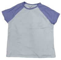 Bílo-modré crop tričko H&M