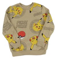 Béžová mikina s Pikachu 