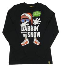 Bílé triko s nápisem a panáčkem 