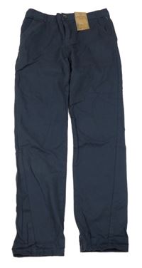 Nové - Tmavomodré plátěné chino kalhoty F&F