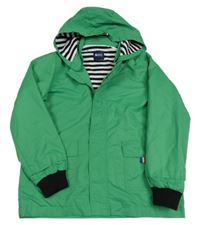 Zelená šusťáková jarní bunda s kapucí