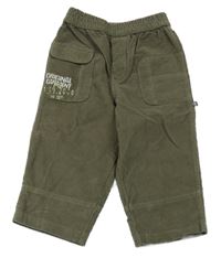 Khaki manšestráky s nápisem C&A